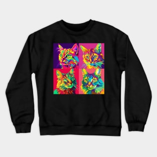 Snowshoe Pop Art - Cat Lover Gift Crewneck Sweatshirt